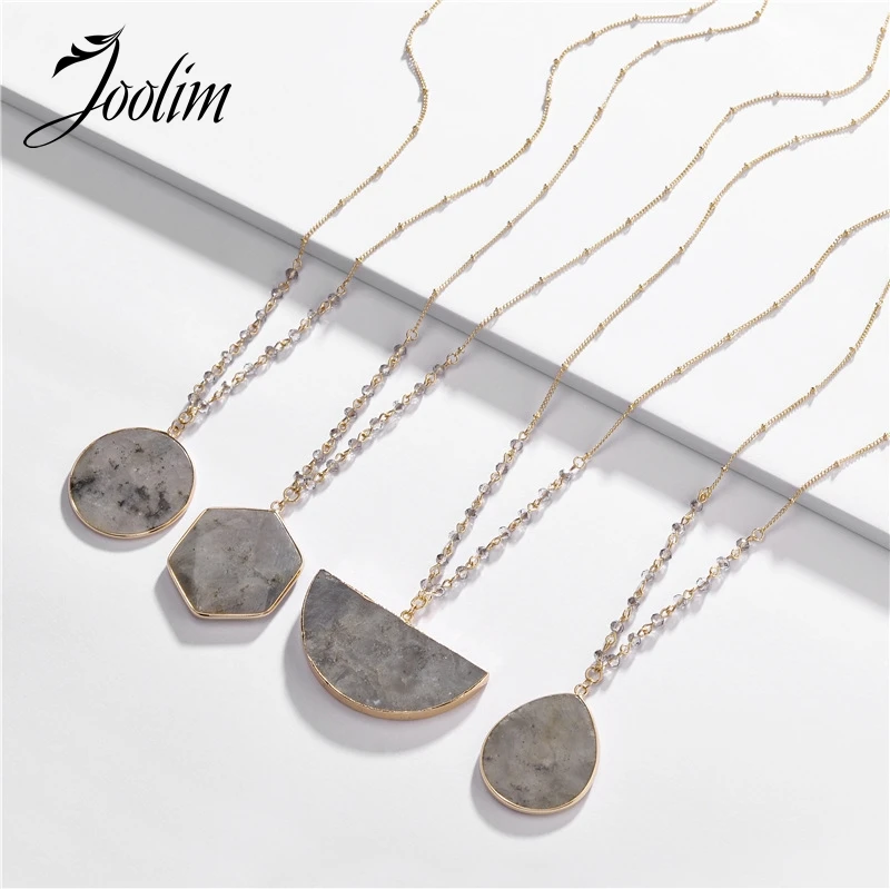 

JOOLIM Gray Stone Pendant Necklace Design Necklace Customized Jewelry