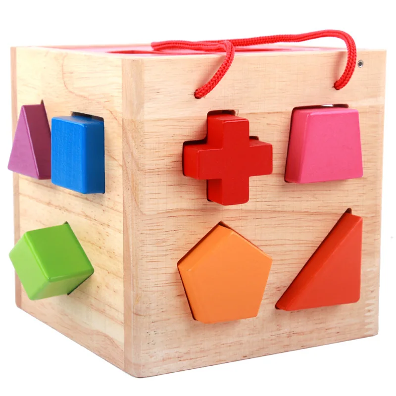 

Building Blocks 13 Hole Shape Matching Intelligence Box 1-2-3-Year-Old Young CHILDREN'S Early Childhood Educational Building Blo