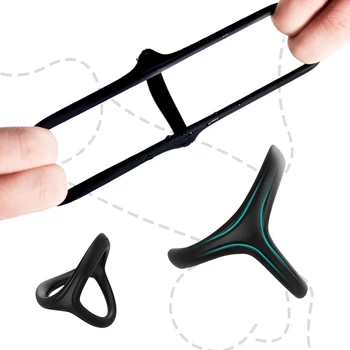 Elastic Penis Rings No Vibration Triangular Cock Rings Delay Ejaculation Chastity Device for Adult Beginer 18+ Male Sex Toys 3