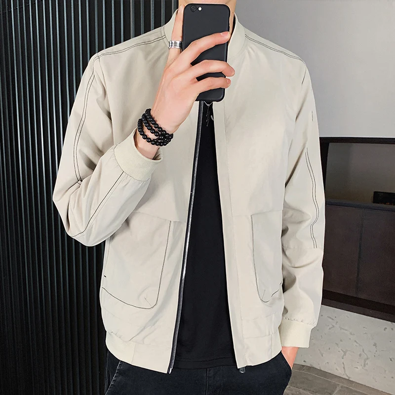 Brand Clothing Men's Spring High Quality Station Collar Jackets/Male Slim Fit Loose Leisure Coat/Man Fashion Jackets S-4XL