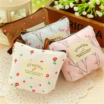 

1PCS New Fashion Women's Small Canvas Purse Zip Wallet Lady Coin Case Bag Handbag Key Holder Coin Bag Coin Holder Cute