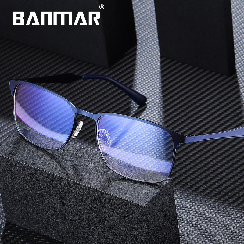 

BANMAR Men Computer Glasses Transparent Gaming Eyeglasses Blue Light Spectacles for Men Spectacle Frames Clear Lens Armacao