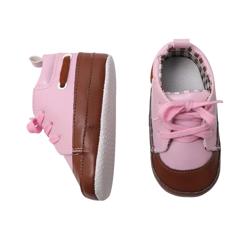 Новинка; классические спортивные кроссовки из искусственной кожи для новорожденных мальчиков и девочек; обувь для первых шагов; нескользящая обувь для малышей с мягкой подошвой