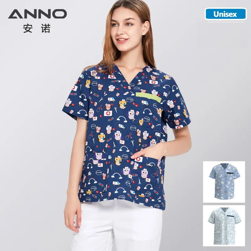 ANNO Hospital Staff Scrubs New Design Nursing Uniform Unisex Dental Clinic Supplies Nurse Work Uniforms Tops Pants Optional medical uniform