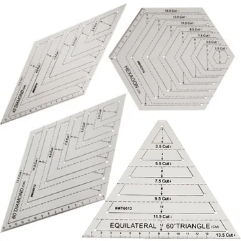 

Acrylic Rulers DIY Sewing Tools Quilting Rule 4PCS/Set High Grade Transparent Ruler Patchwork Yardstick Cloth Cutting Rulers