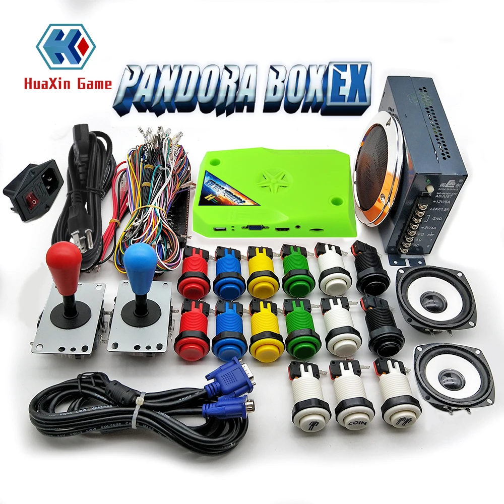 DIY Arcade Machine Cabinet Complete Bundle Original Pandora Box EX 3300 Game Console with HAPP Push Buttons Copy Sanwa Joysticks arcade push button copy sanwa obsf 30mm short pandora saga game buttons switch for fight console joystick raspberry pi diy parts