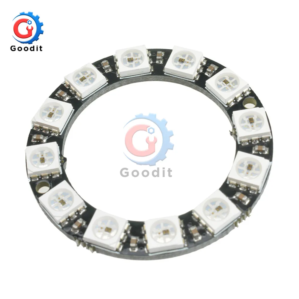 WS2812B RGB LED Ring 12 Bits WS2812 5050 RGB LED Lights Integrated Driver Module For Arduino 16bit Lamp Panel Module