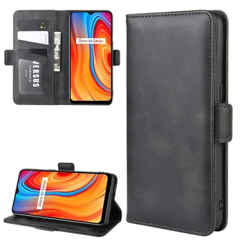 

Case For Realme C3 Leather Wallet Flip Cover Vintage Magnet Phone Case For Realme 5 Coque