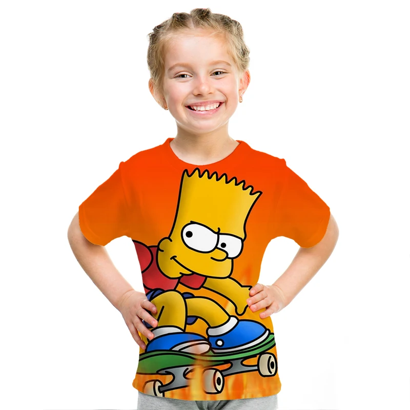 

2019 Summer Family dress New Cartoon t shirts Simpson Snoopy 3D printed Short sleeve t-shirt Harajuku style Boy and girl tshirt