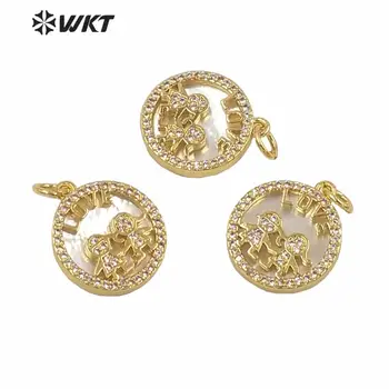 

MP157 Couple love pendant in gold plated romantic jewelry pendant cute round necklace pendant for girl friend love token gift