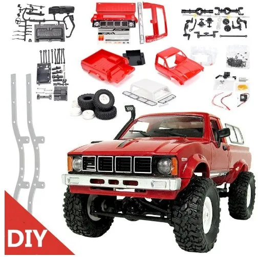 KaKBeir WPL C24 2.4G DIY RC Car KIT Remote Control Car RC Crawler Off-road Car Buggy Moving Machine RC Car 4WD Kids Toys