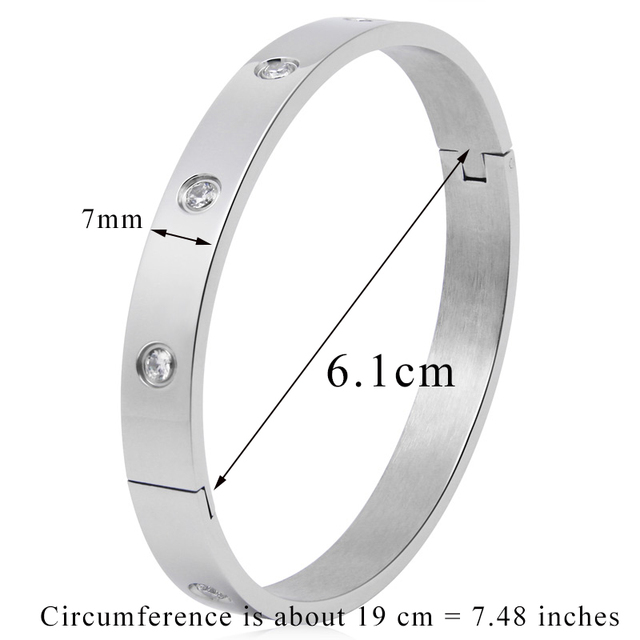 Lovers Bracelets Woman Bracelets Stainless Steel Bangles and Bangles Cubic Zirconia Golden Woman Jewelry Gifts
