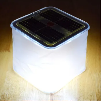 

Square inflatable lamp hot sale 10pcs led solar field camping travel folding tent transparent frosted home garden life of light