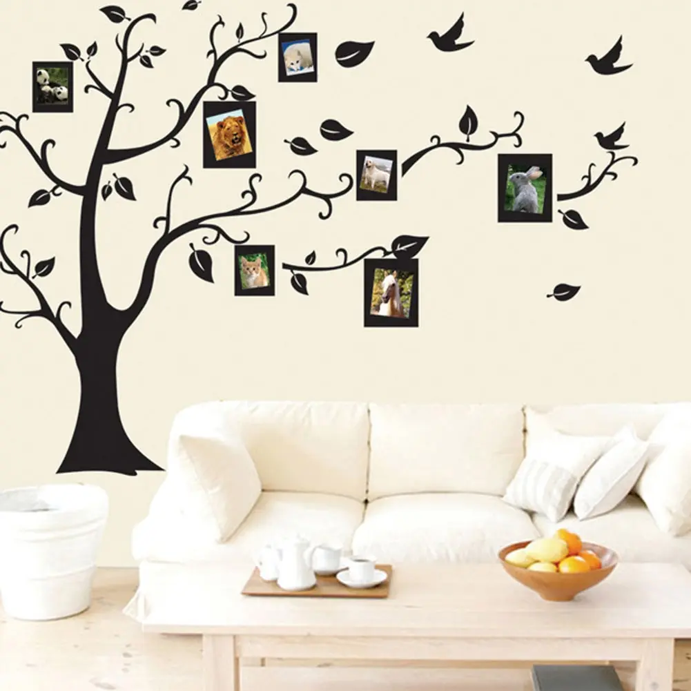Family Picture New Design Photo Frame Tree Wall Art Sticker Vinyl Decal Home Decor Black | Дом и сад