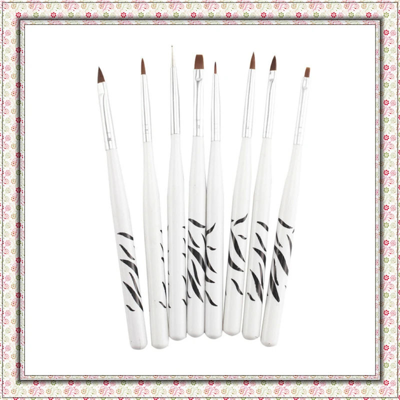 Zebra-print набор кистей для ногтей 8 палочек краска для ногтей ручка pull line Ручка-резак точечная ручка-аппликатор