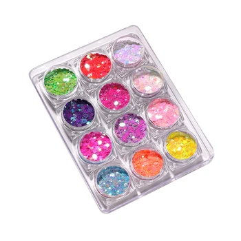 

12 Colors/Set Nail Round Sequin Set Ultra Thin Flakes Sequins DIY Nail Decorations LDO99