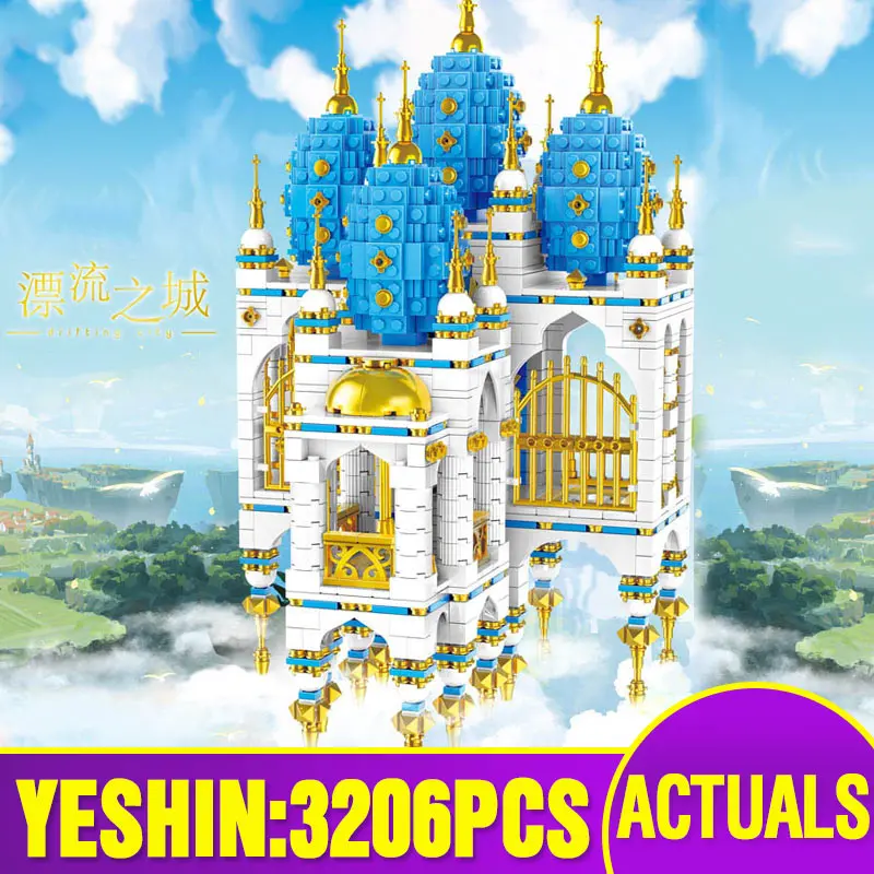 Yeshin MOC Streetview Building The Sky Castle модель совместима с 16015 строительными блоками кирпичи