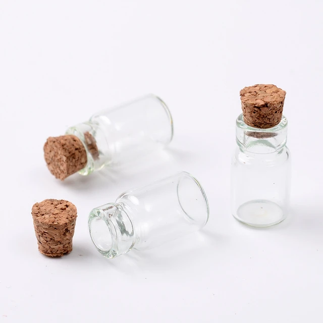 Mini bouteille en verre transparent 10x18mm, 20 pièces, bouteille