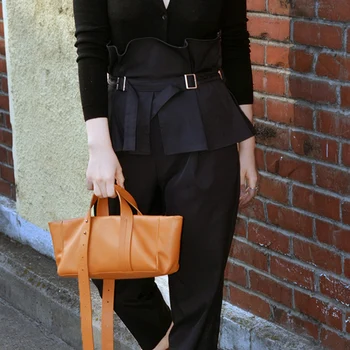 

Small Design Bag 2020 Korean Women New Fashion Handbag Solid Color Vintage Leather Package Casual Phone Pack C461