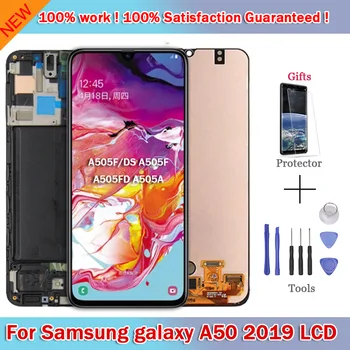 

AMOLED For Samsung galaxy A50 2019 A505F/DS A505F A505FD A505A Touch Screen Digitizer Assembly For Samsung A50 lcd with frame