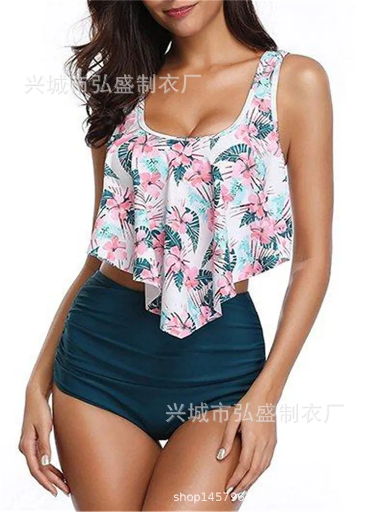 Two-piece women swimsuit The new European and American high waist bikini swimsuit female explosion models women's swimwear