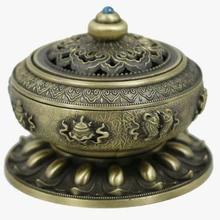 Благовония горелка подарок орнамент Медь приносящий удачу Лотос Тибет старинные палочки держатель золоуловитель китайский стиль декорации Декор для дома