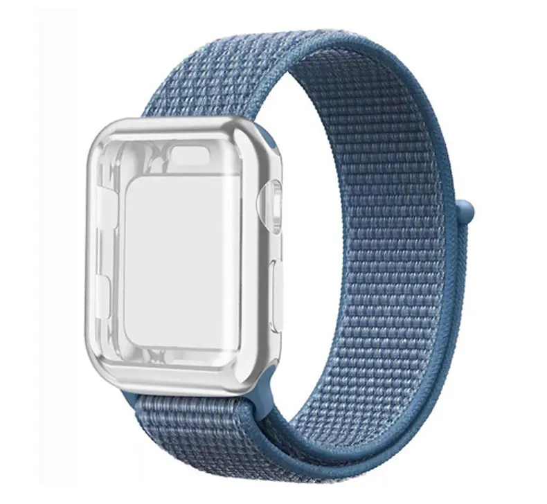 Спортивная петля и чехол для apple watch 4 apple watch band 42 мм 38 мм 40 мм 44 мм iWatch belt series 4 3 2 1 Защитная крышка для экрана и браслет