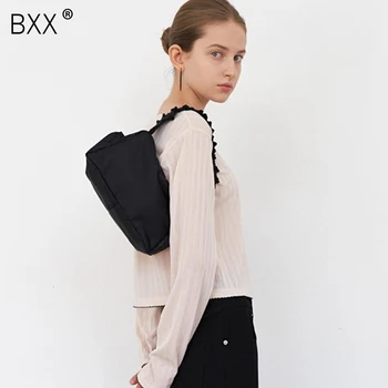 

[BXX] Mini Nylon Crossbody Bags For Women 2020 Fashion Pleated Totes Female Shoulder Messenger Bag Lady Handbags HJ556