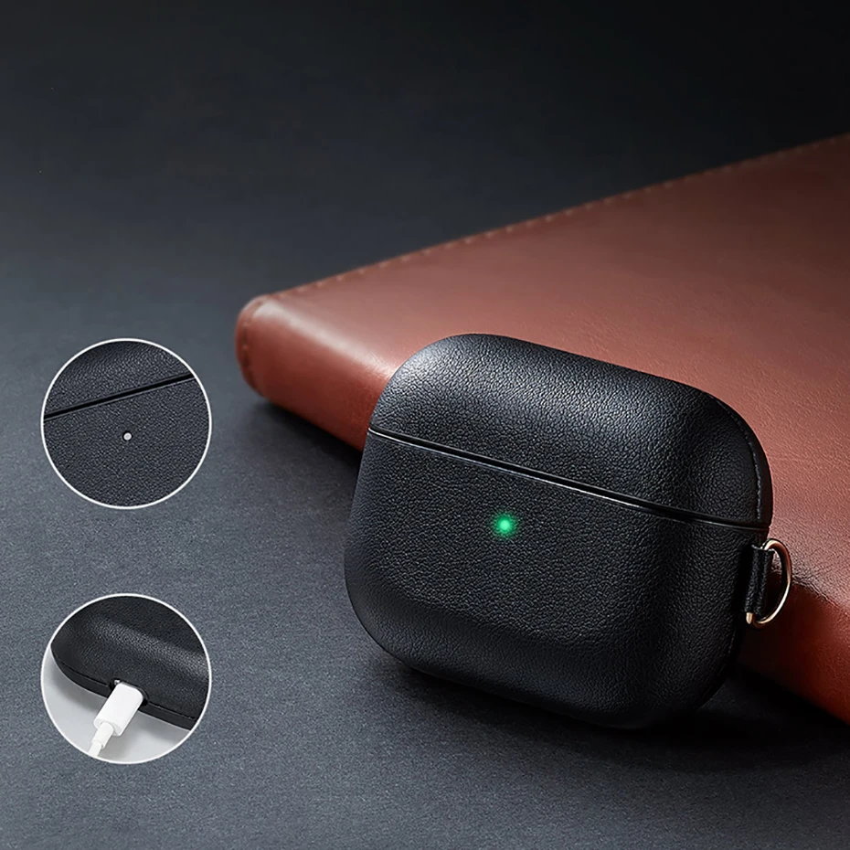 Винтажный кожаный чехол для Airpods Pro, противоударный защитный Чехол Air Pods 3, чехол в деловом стиле, чехол для наушников, funda coque