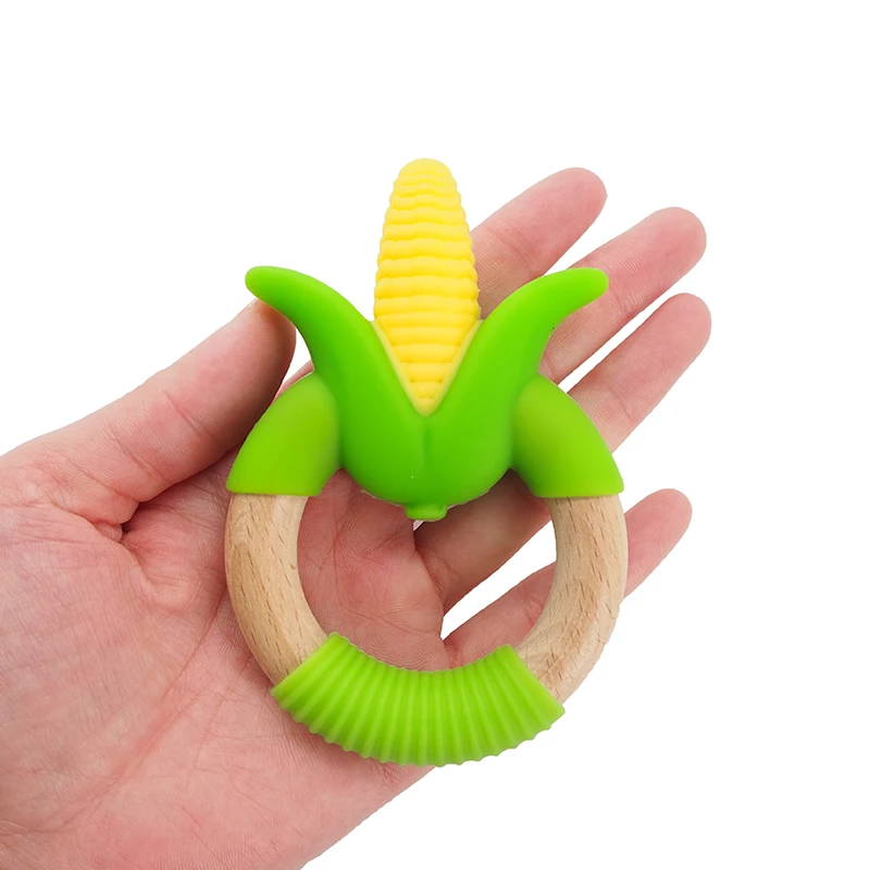 Chenkai 10PCS Silicone Corn Teether Baby Cute Toothbrush Dummy Chewing Sensory Pacifier For Infant Baby Jewelry Teething Toy