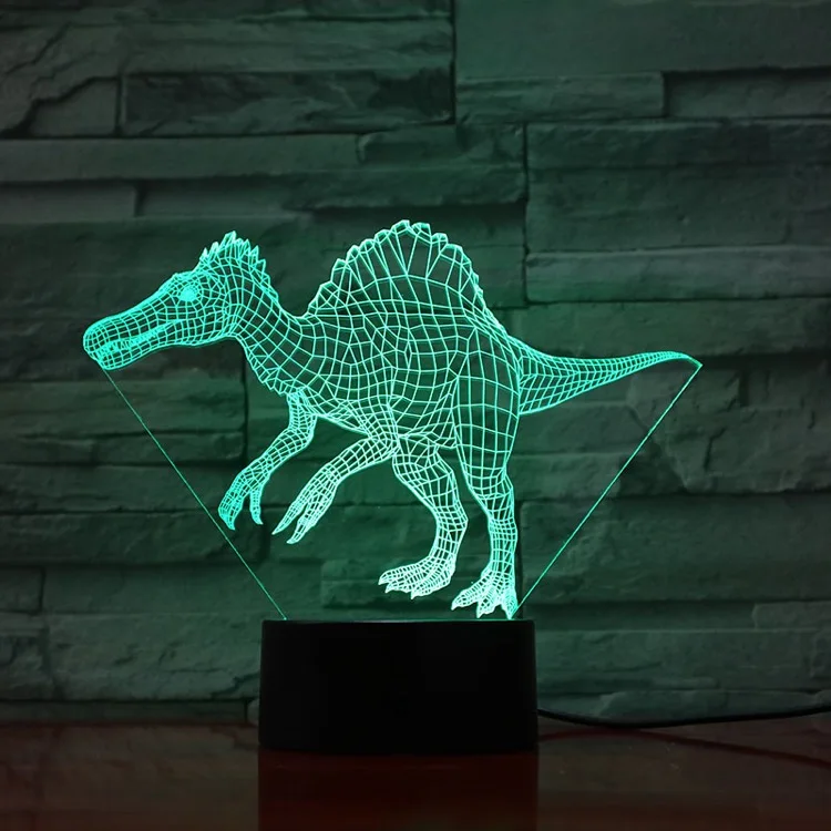 VCity Dinosaur 3D Lamp Spinosaurus Stegosaur Pterosaur Muliticolor Nightlight Amazing Visualization Optical Boy's Birthday Gift