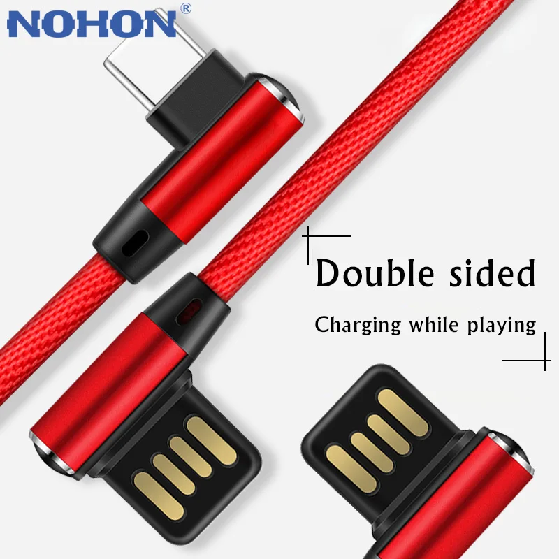 

Nohon Type C cable for Xiaomi Redmi note 7 Fast Charging for Samsung S8 note9 USB C Charger Cable Double-sided Plug Data cable