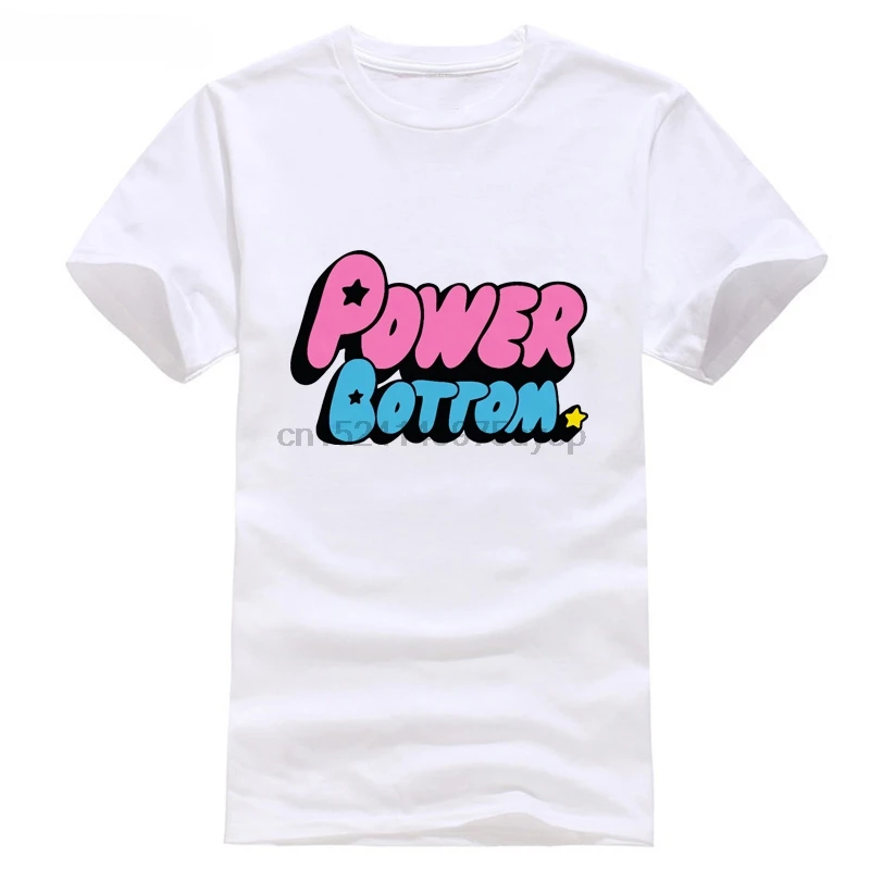 Fashion Top Tee Mens Power Bottom T-shirt Puff Girls Cartoon Gay Pride LGBT Drag Race Hipster |