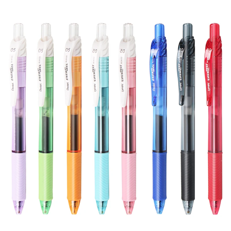 Japan Pentel BLN-105 Quick-drying Gel Pen 0.5 Needle Tip Blue Red Black Ink Pens Business Office Sign Pen Japanese Stationery