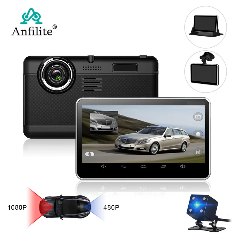 Anfilite " емкостный экран Автомобильный видеорегистратор Android gps навигатор wifi Full HD 1080P видео регистратор грузового автомобиля регистратор dashcam камера