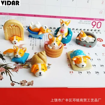 

VIDAR Mediterranean Cute Dog Team Refrigerator Magnet Small Ornaments Creative Refrigerator Magnet Scene Resin Crafts Magnet