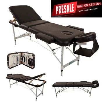 

Folding Massage Table Lightweight Couch Bed Professional Beauty Tattoo Salon Spa Reiki 3 Section with Headrest Carrying Bag
