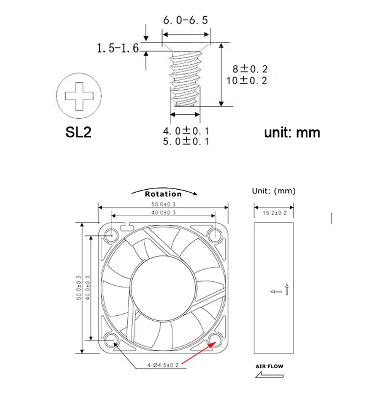 Vis à tête Phillips pour boîtier d'ordinateur PC, ventilateur de Vis à tête Phillips pour boîtier d'ordinateur PC, ventilateur de