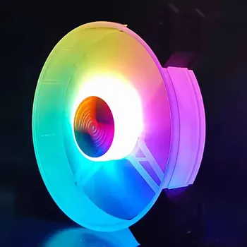 

Small Durable Computer Case Fan PC Cooling LED RGB Hydraulic Quiet Adjustable Chassis Non-Slip Cooler Accessories Remote Control