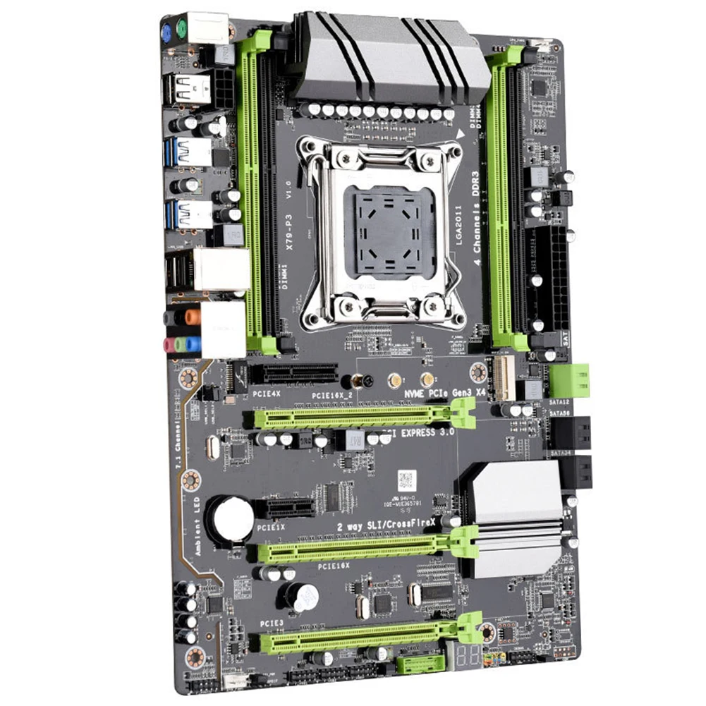 

X79 P3 Computer Accessories USB3.0 LGA 2011 ATX Stable All Solid State Motherboard 4 Channels SATA3.0 PCI Express CPU Interface