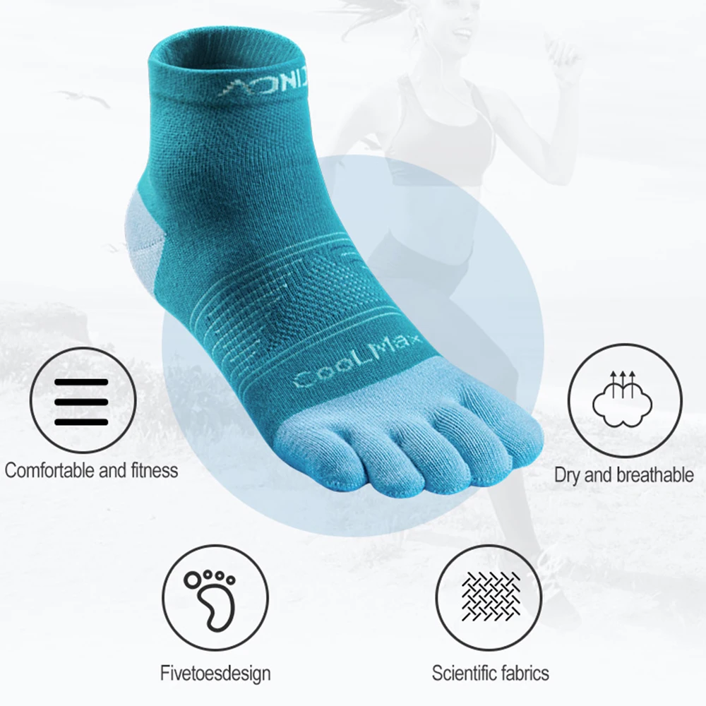 Running Socks Basketball Socks 2 Pairs Toe Barefoo Socks