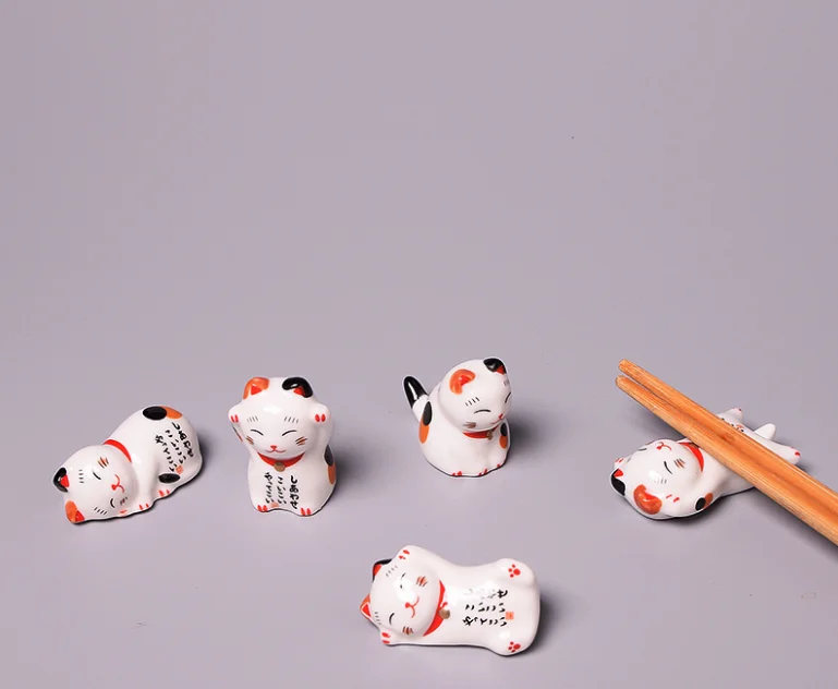Креативные палочки для еды Lucky Cat, держатель для дома, отеля, керамика, милый Декор, японские кухонные инструменты, палочки для еды, палочки для еды LF620