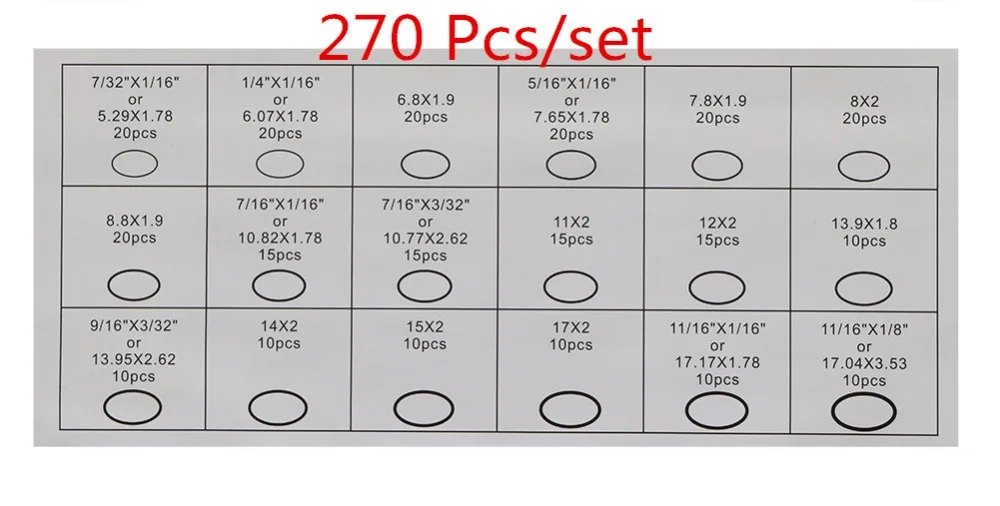 7 Тип уплотнительное кольцо Ассортимент Комплект NBR резиновая шайба прокладки уплотнительные кольца различных размеров с пластиковой коробкой NBR резиновые уплотнительные кольца