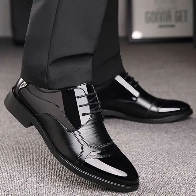 Luxury OXford Shoes Formal Shoes Men's Apparel Men's Shoes color: Black PU Leather|Brown PU Leather|ZIP Black|Zip Brown