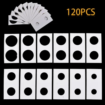 

120pcs Coin Holders 12 Sizes Cardboard Mylar Coin Flips Coin Collection Paper Clips Holders Collection Decors
