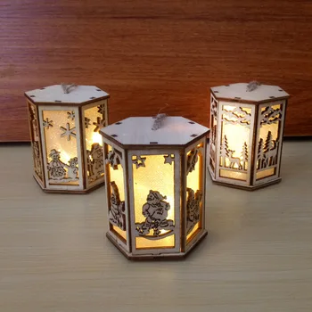 

Wooden LED Battery Light Christmas Set Three Lights Decoration Ornaments Pendant