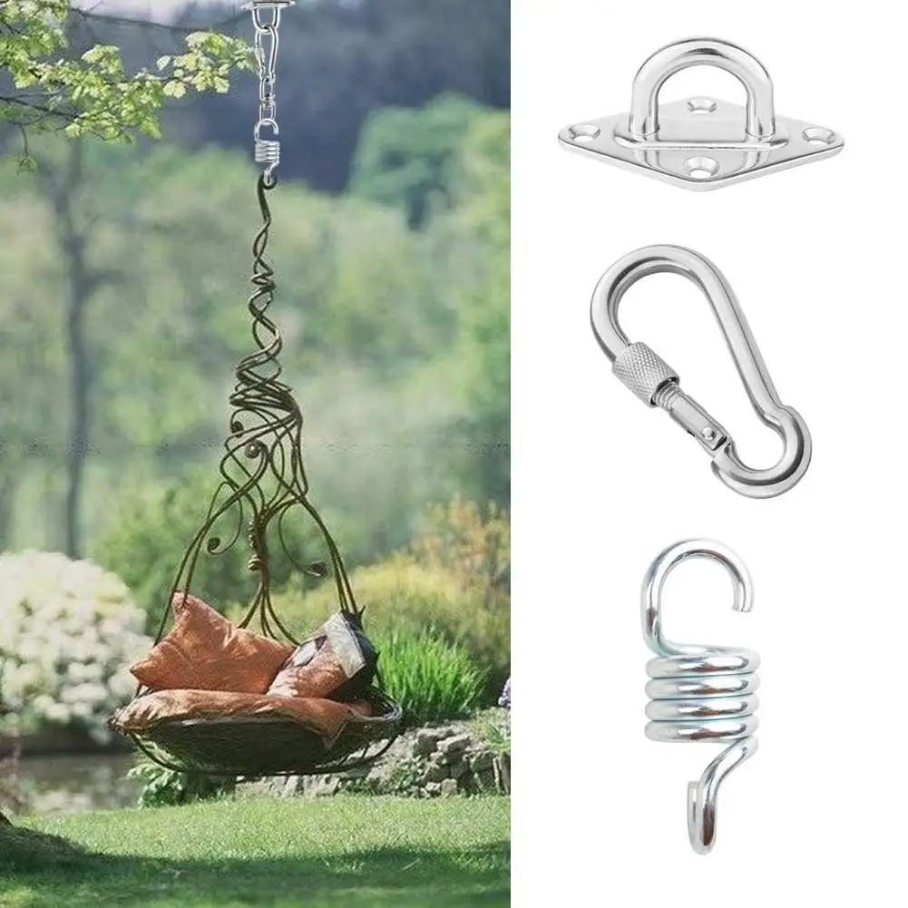 

1Set 300kg Hammock Chair Ultimate Hanging Accessories Kit Spring Swivel Hook and Ceiling Hammock Mount for Indoor/Outdoor