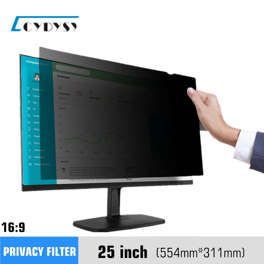 25 Inch Privacy Screen Filter Antipeeping Protector Film For 169