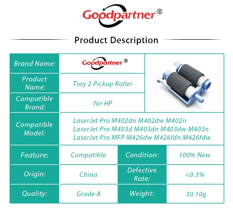 10PC x RM2 5452 000 402 403 426 427 Tray 2 Paper Pickup Roller for HP M402 M403 M426 M427 M402dn M402n M426fdn LBP215|Детали принтера|