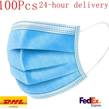 

100pcs Mask 3 Layers Non Woven Mouth Masks 12-24hours Shipping